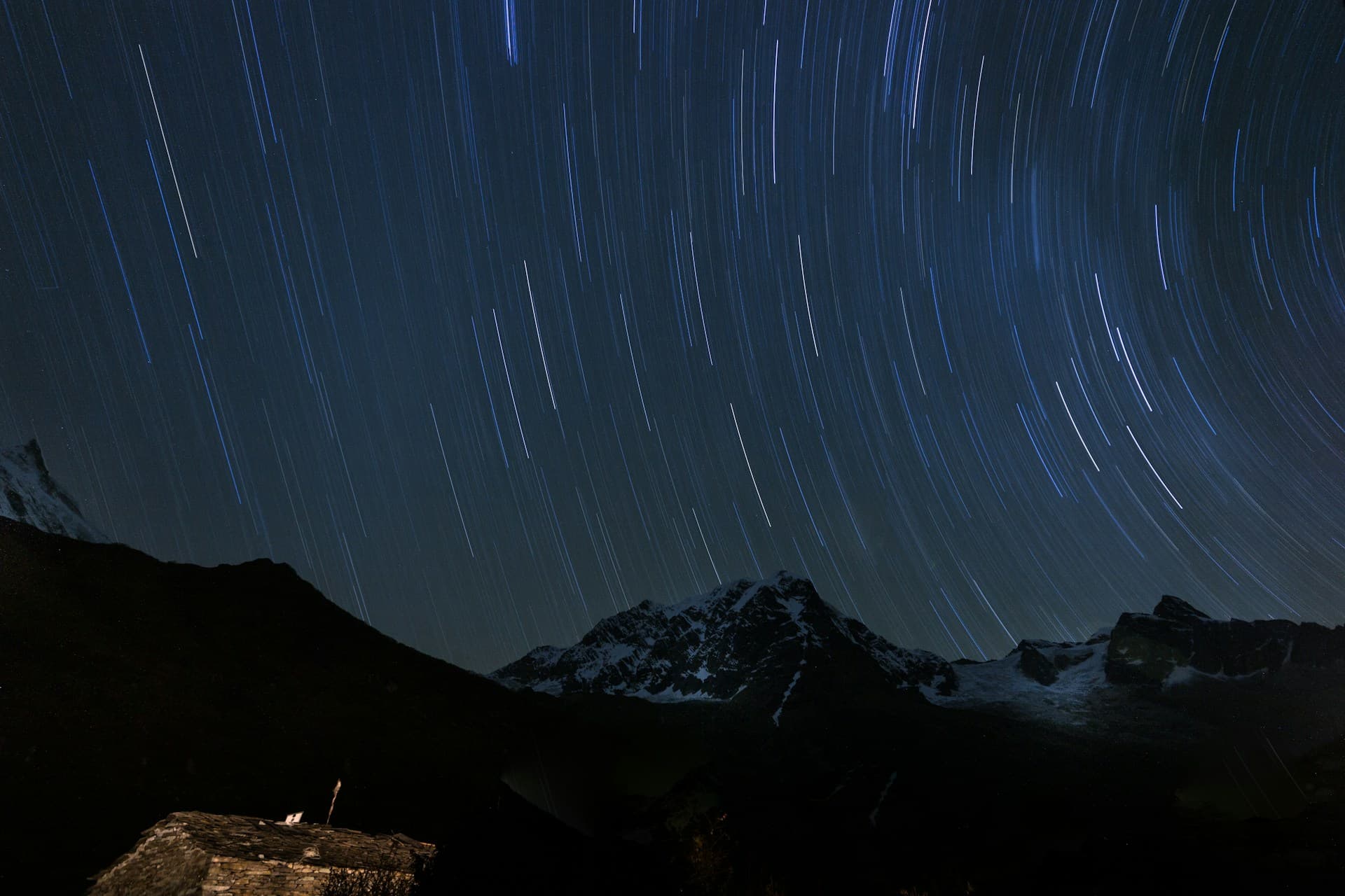 Star trails over Manaslu North (7157m)